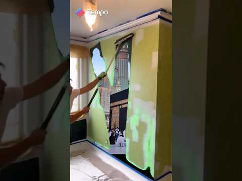 majical 🌟 wall paint | watch till end | #shorts #islamicshorts #aashorts