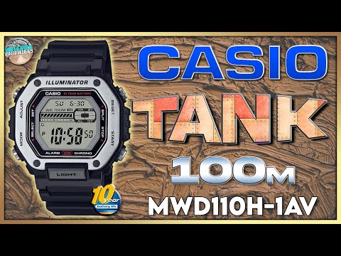 Better Than A G-Shock? | Casio 10 Yr Battery + Stainless Steel Bezel 100m MWD110H-1AV Unbox & Review