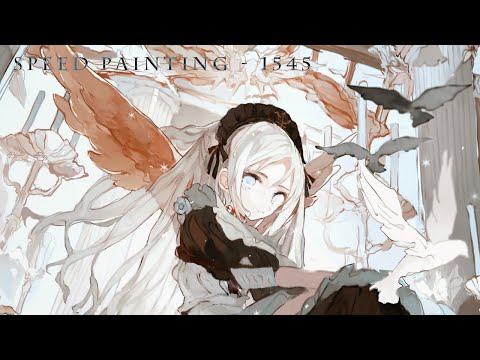 イラストメイキング - No.1545 / 170倍速 字幕解説＆レイヤー☾  speed painting