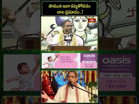 పాముని ఇలా పట్టుకోవడం చాల ప్రమాదం..! #chagantikoteswararao #pravachanam #shorts #bhakthitv