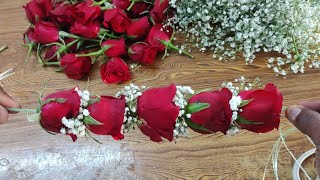 Easy Method Making rose garland attur / ரோஸ் மாலை / real flowers garland /Beautiful Wedding Garland