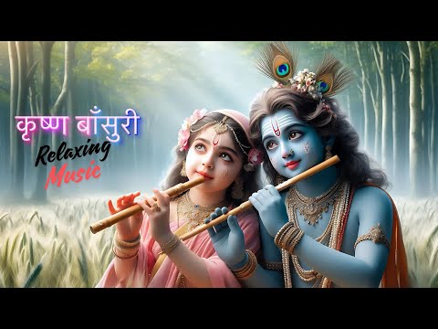 Sweet Flute Krishna || Deep Relaxing Sleep Music , Meditation Music, Study, Calming Music