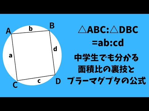 面積比の裏技+ブラーマグプタの公式、ブレートシュナイダーの公式etc...