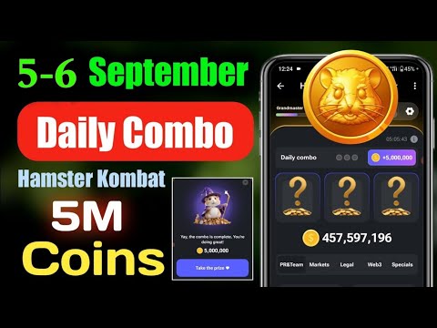 Hamster Kombat Daily Combo | Aaj ka Combo Card | 6 September Hamster Combat Daily Combo