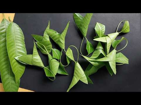 Mango leaf toran | Mango leaf decoration idea | Mango leaf toran for festivals | Mango leaf craft