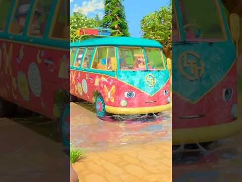 Wheels on the Bus #trending #viral #popular #cartoon #bussong #shorts #youtubekids #ytshorts