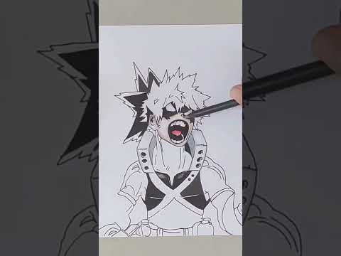 Drawing Katsuki bakugou of My hero academia #shorts #bokunoheroacademia