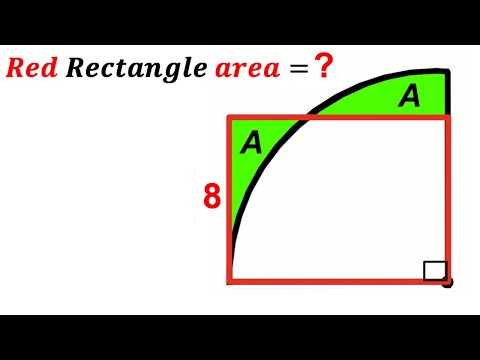 Can you calculate area of the Red Rectangle? | (Quarter Circle) | #math #maths | #geometry