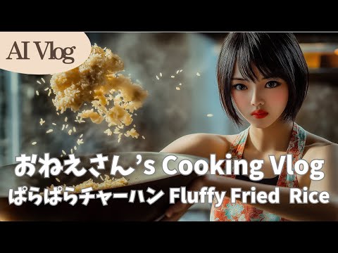 Onee-san Takes on Fried Rice Cooking! A Hilarious Vlog with Hiroyuki AI Commentary