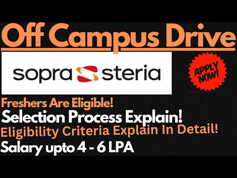 Sopra Steria Off Campus Drive 2024 | Jobs For Freshers | Salary : 4 - 6 LPA🔥🔥