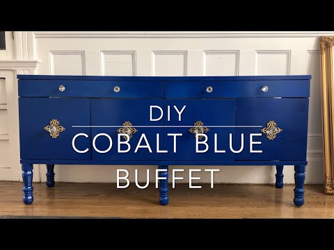 DIY Cobalt Blue Buffet Ikea Hack