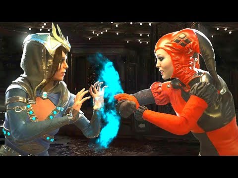 Injustice 2 - Enchantress Vs Harley Quinn - All Intro Dialogue/All Clash Quotes, Super Moves