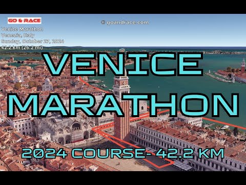 Venice Marathon (2024): fly over the marathon course! Video of the race path.