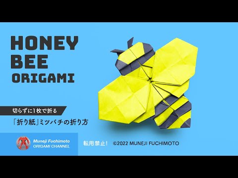 「折り紙」ミツバチ（honey bee origami）の折り方