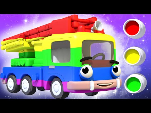 Learn Colors with Fire Truck Painting - Panda Bo Finger Family & Nursery Rhymes for Kids