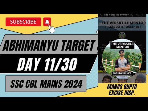 Day 11/30 Abhimanyu Target Series 🔥 SSC CGL Mains 2024 ✅✅ Join Telegram 👇 #ssccgl #cglmains2024 #cgl