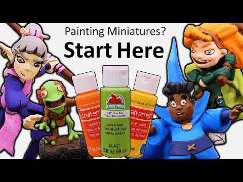 Mini Painting Tutorial for Absolute Beginners. Cheap Paint & Brushes!