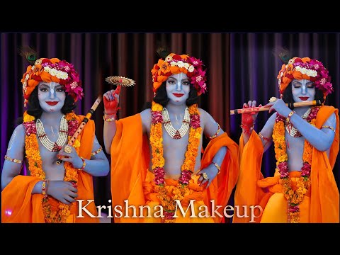 Krishna Full Makeup Tutorial For Beginners in Hindi | Krishna Janmashtami Special Jhanki Makeup