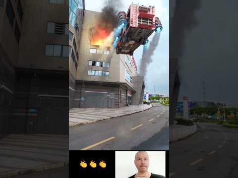 Aerial Fire Truck Extinguishing Fire #奇趣 #music #fire #truck #respect #shorts