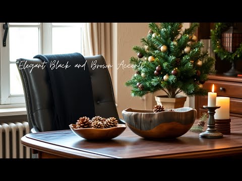 Tuscan Style Christmas Decor Ideas 2024: Elegant Black and Brown Accents for Every Room