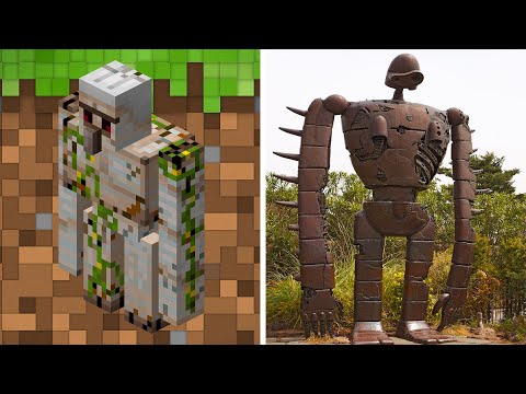 比較：実生活でのMinecraft（モブと動物）