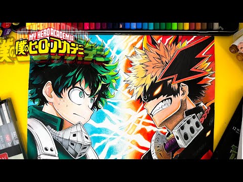 HOW TO DRAW MIDORIYA VS BAKUGO ✨🔥 MY HERO ACADEMIA 🌟✨