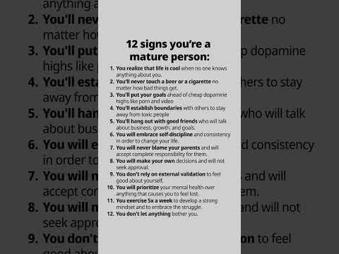 12 signs you´re a mature person