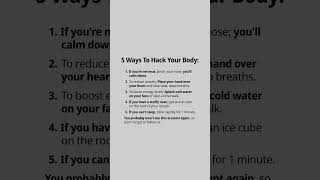 5 Ways to hack your body