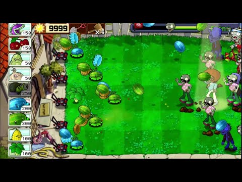 Plants vs Zombies // Survival day // Winter melon+Melon- pult vs Zombies // Gameply.