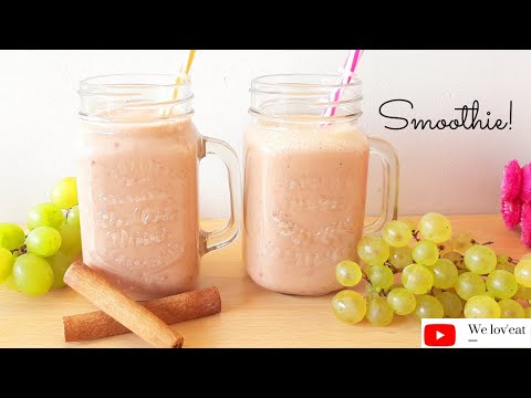 Smoothie aux Fruits de Saison et à la Cannelle🍑🍇