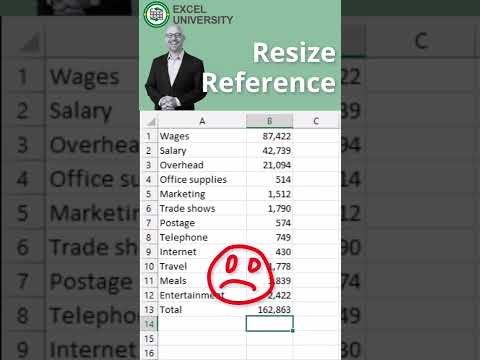 Resize Range Reference #shorts #exceltips #excel