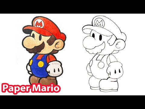 How to draw Paper Mario Step by Step | Coloring Included