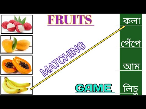 Fruits matching game | fruits match the following | Match the fruit with the name