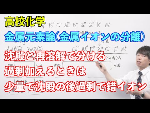 【高校化学】金属元素論⑨ 〜金属イオンの分離〜