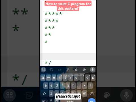 pattern in C language|C language tutorial #coding #shorts #cs