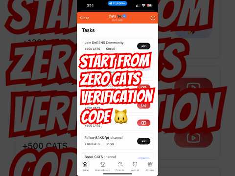 Start From Zero Cats Verification Code | Cats Verification Code Today | Cats Airdrop