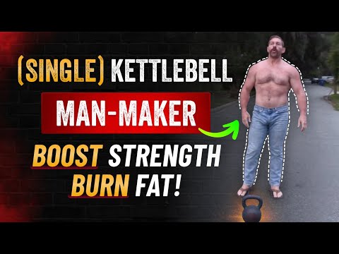 Single Kettlebell "Man Maker" Routine [ULTIMATE Fat Burner & Core Strengthener!] | Coach MANdler