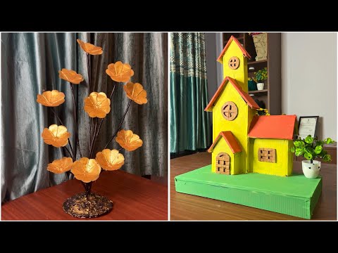 DIY Flower Tree and Miniature House Model | Creative Craft Ideas