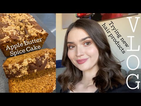 VLOG | New Plants & Hair Products, Making an Apple Butter Spice Cake & Pesto Pasta