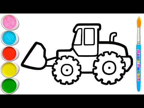 Learn to Draw Simple Construction Vehicles 🖌🎨 Painting, Coloring Show #372