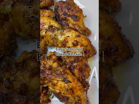 Easy Baked Chicken Wings at Home #bakedchicken #shorts #seasonedchicken