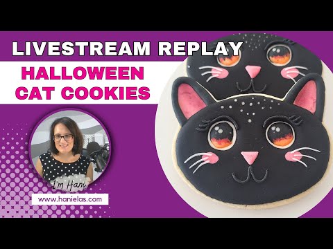 Halloween Cat Cookies - Live Cookie Decorating |Ep 233|