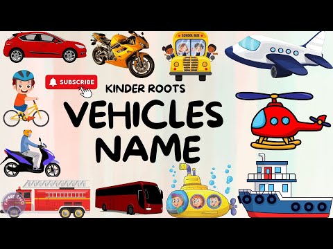 Vehicle Names with Real Videos & Pictures | Types of Vehicles | Vehicles Vocabulary | Kinder Roots