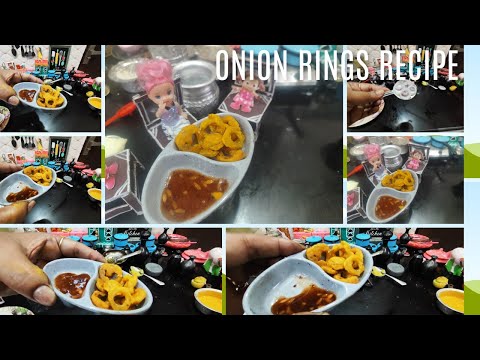 Very Yummy 😋Miniature Onion Rings Recipe||Mini Cooking Real Food||#onionringrecipe#onionrings #mini,