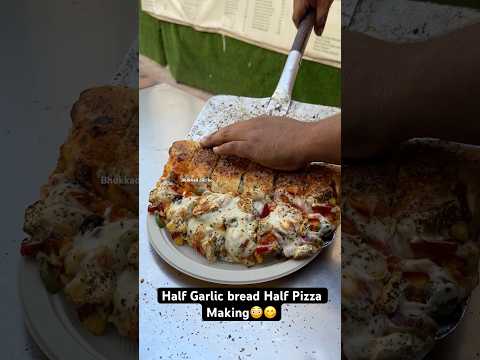 Half Garlic bread Half Pizza Making😳😋|| Indian Street Food