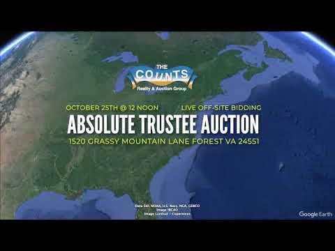 Absolute Trustee Auction | 1520 Grassy Mountain Ln, Forest VA  | 20 Acres + House