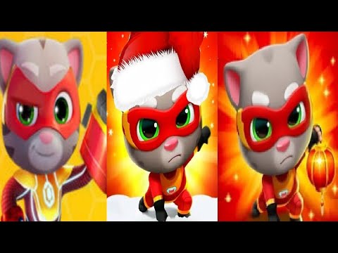 Talking Tom Hero Dash New Update Christmas VS Chinese Version 2024 VS crazy tom hero dash GINGER Tom