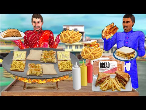 French Fries Sandwich Street Food Desi Style Tasty Sandwich Hindi Kahani Moral Stories Comedy Video