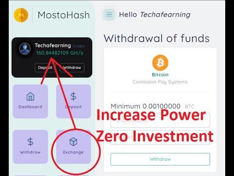 How to increase mining power without investment MostoHash #MostoHash #FreeBitcoinMining