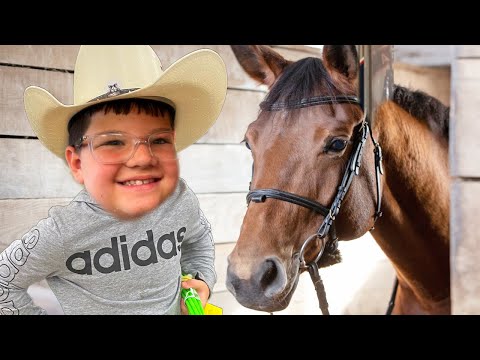 Caleb RIDES A HORSE!! Caleb GOES HORSEBACK RIDING WITH MOM and DAD!